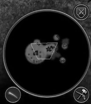 Video game map with a limited explored area